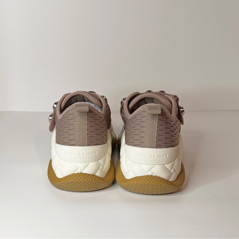 NIB! KURT GEIGER Embellished London Knit Round Toe Wedge Slip-On Sneakers-6 - Picture 7 of 10